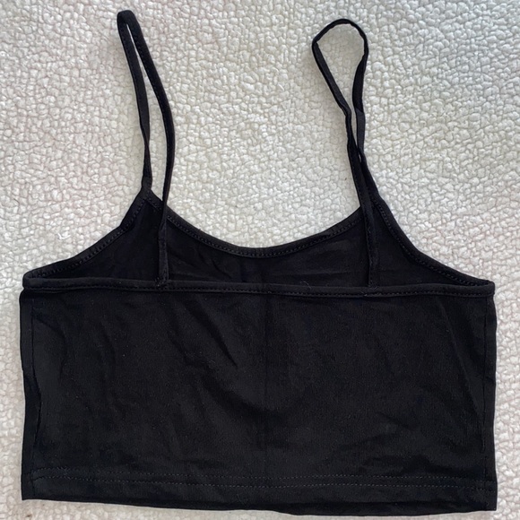 Black Y2K Sun Embroidery Crop Top (Small) - Picture 5 of 5